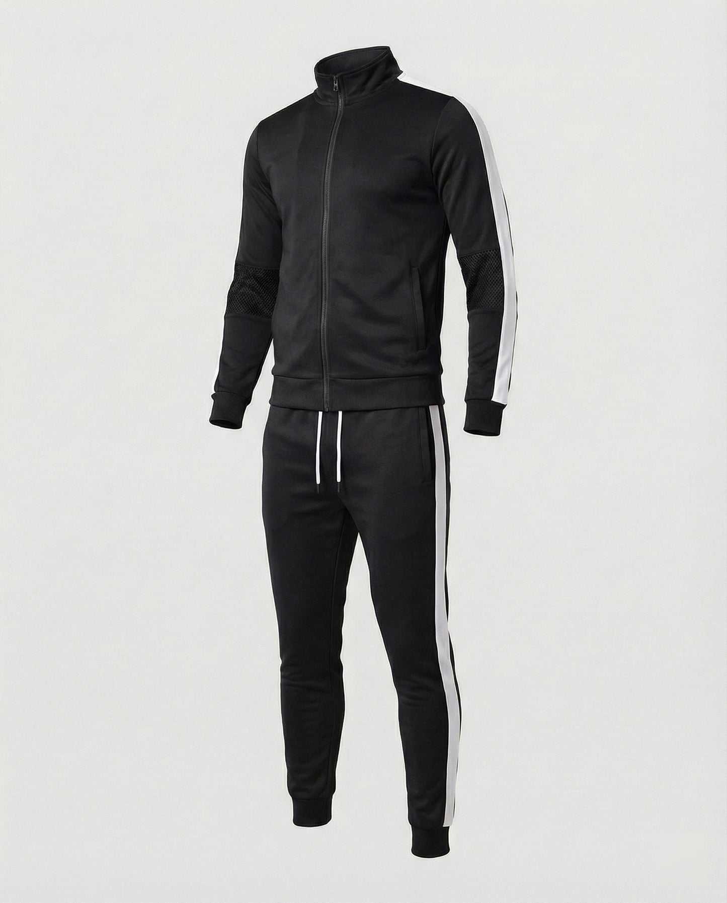Herren Slimfit Trainingsanzug Stehkragen