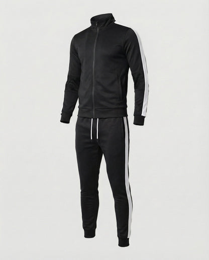 Herren Slimfit Trainingsanzug Stehkragen