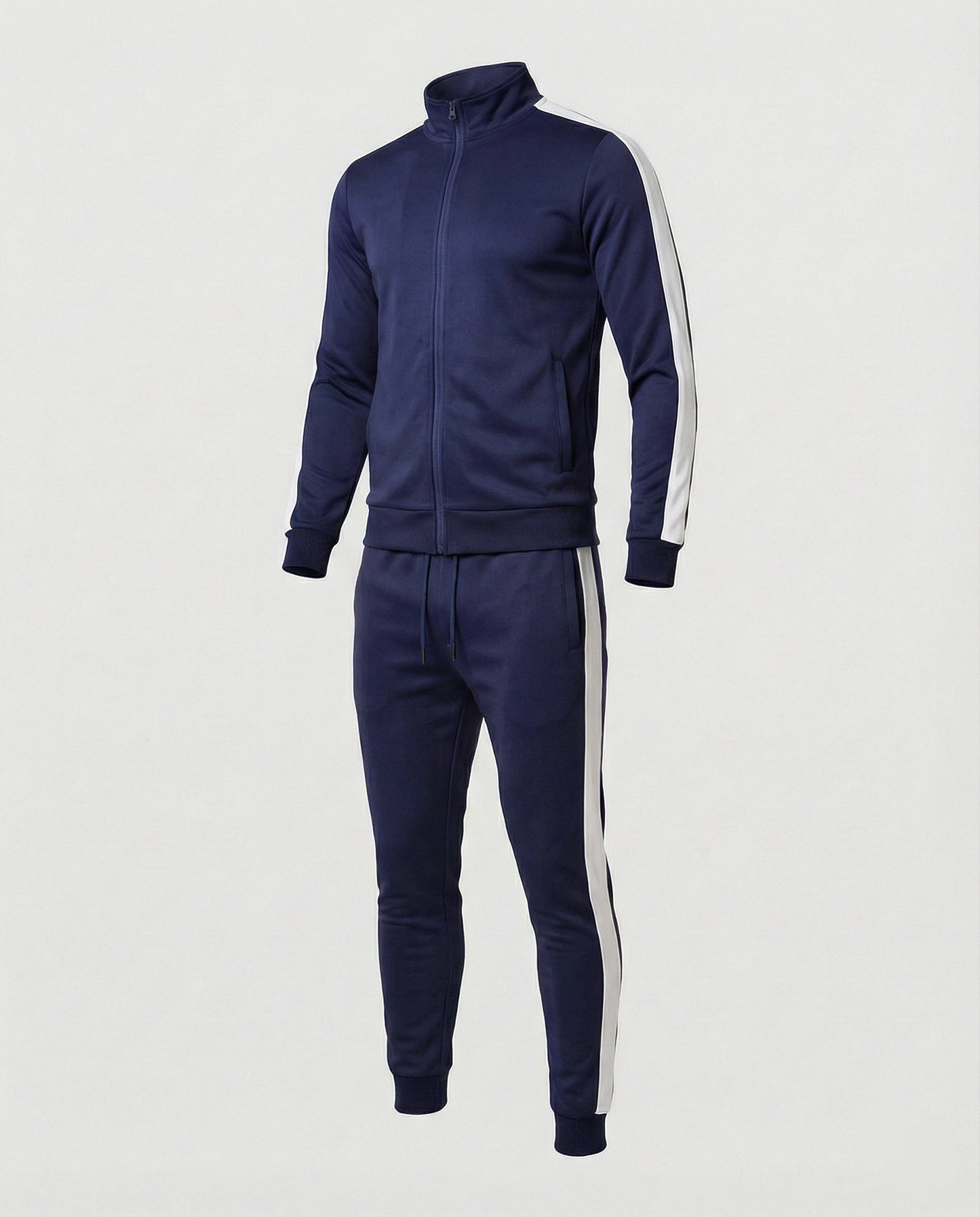 Herren Slimfit Trainingsanzug Stehkragen