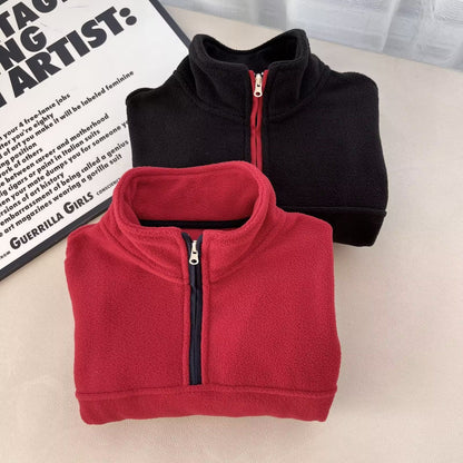 Damen Fleece-Pullover Hochkragen Reißverschlusstaschen Norvielle