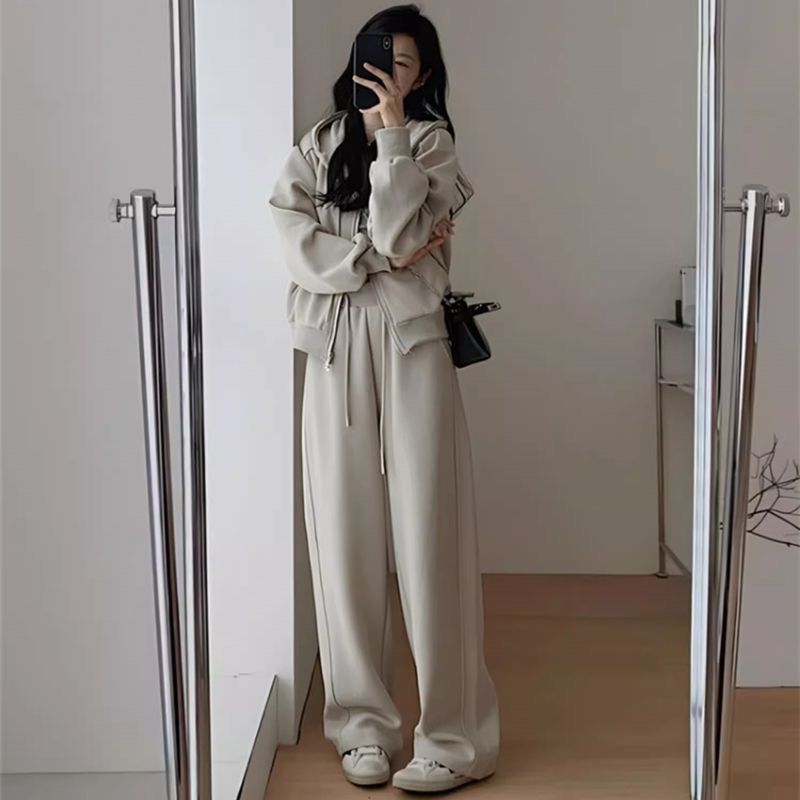 Damen Oversized Hoodie Set Baumwolle Lässig