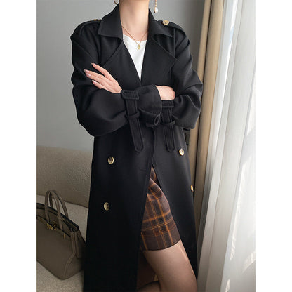 Damen Trenchcoat Doppelknopf Taillengürtel Norvielle