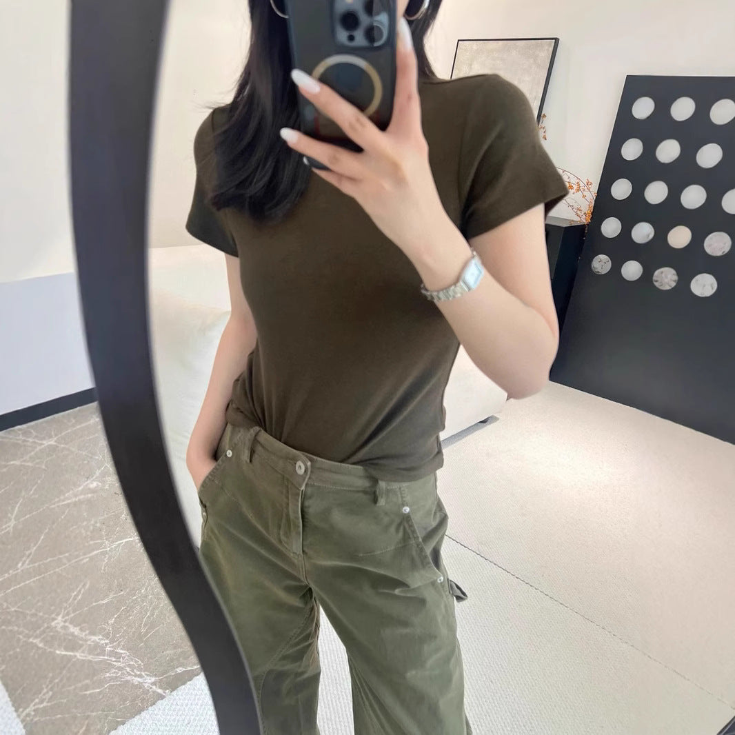 Damen Figurbetontes Basist-Shirt Norvielle