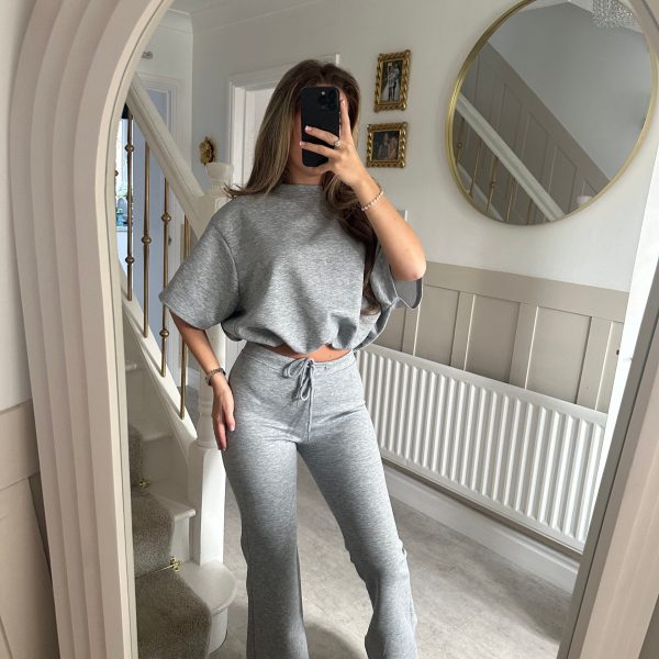 Damen Strick Lounge-Kombination Weit Schnitt Elegantes Design