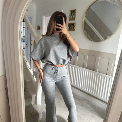 Damen Strick Lounge-Kombination Weit Schnitt Elegantes Design