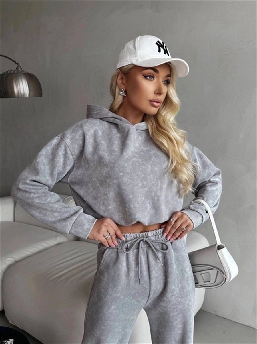 Damen Hoodie-Set Weite Hosen Elastischer Bund Norvielle