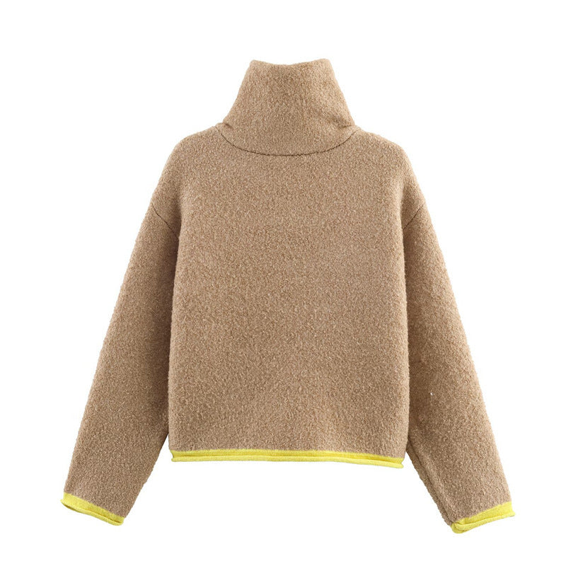 Damen Fleecejacke Oversized mit Kragen und Taschen Norvielle
