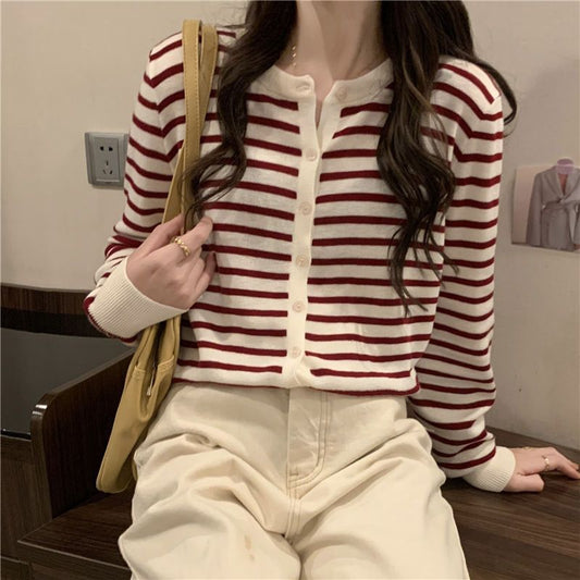 Damen Strickpullover Langärmlig Knopfverschluss Norvielle - Norvielle