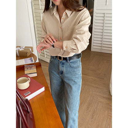 Damen Bluse Baumwollmix Knopfleiste Norvielle