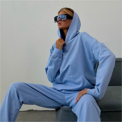 Damen Sportliches Hoodie-Set Weicher Baumwollmix Praktische Taschen - Norvielle