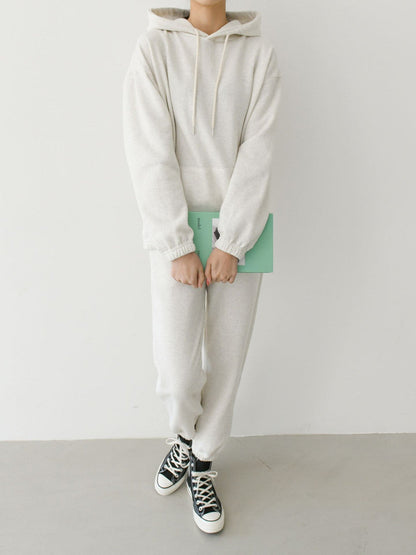 Damen Hoodie Jogginghose Set Weicher Baumwollmix Kängurutasche