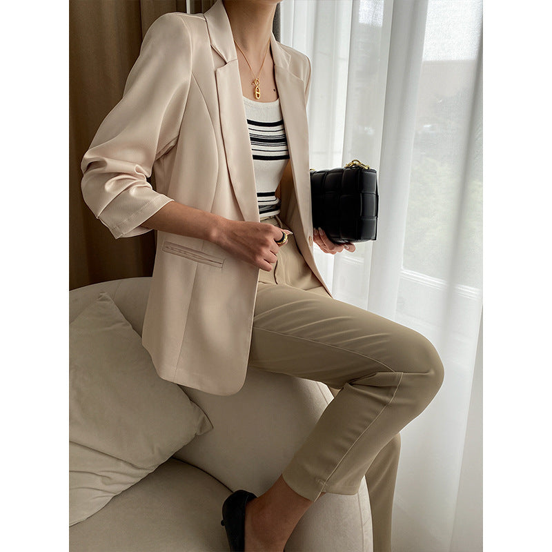Damen Blazer Feiner Faltenwurf Praktische Taschen Norvielle