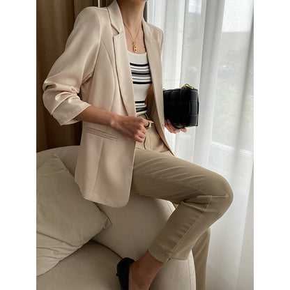 Damen Blazer Feiner Faltenwurf Praktische Taschen Norvielle