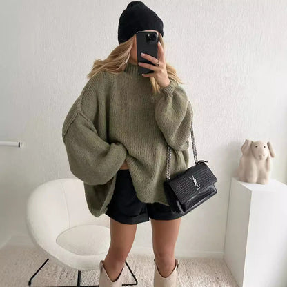 Damen Oversized Strickpullover Gemütlich Modern Norvielle - Norvielle
