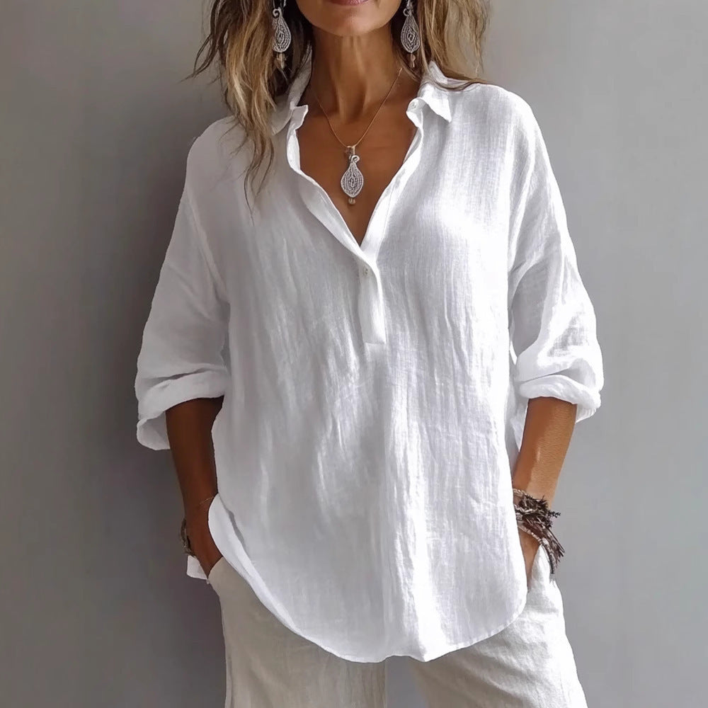 Damen Bluse mit Knöpfen Leicht Norvielle