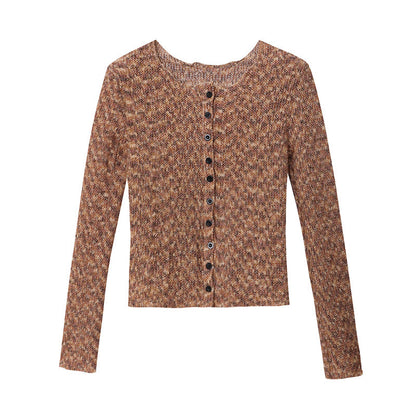 Damen Strickjacke Feinripp mit Knöpfen Elegantes Design