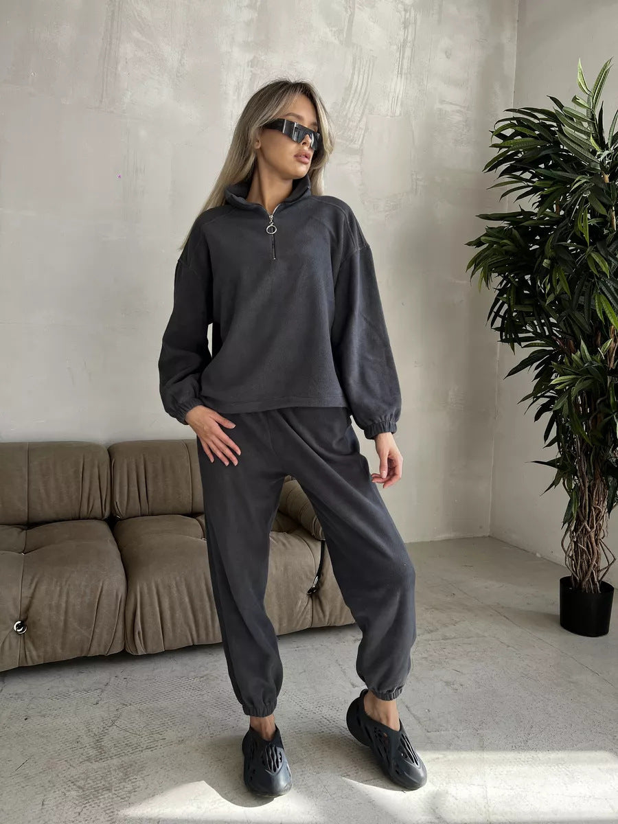 Damen Sportset Sweatshirt Jogginghose Tunnelzug Norvielle