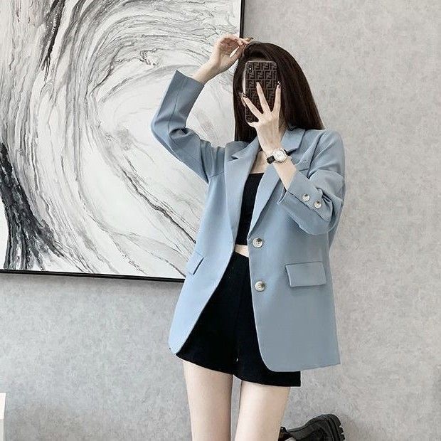 Damen Blazer Strukturiert Elegant Schwarz - Norvielle