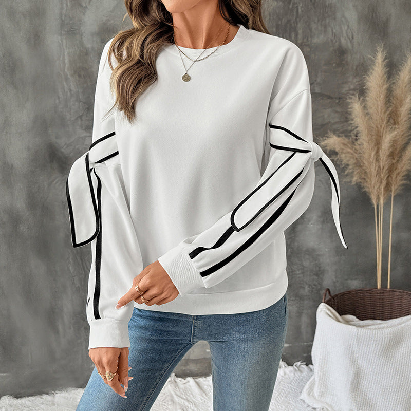 Damen Sweatshirt Streifen Norvielle Schleifendesign