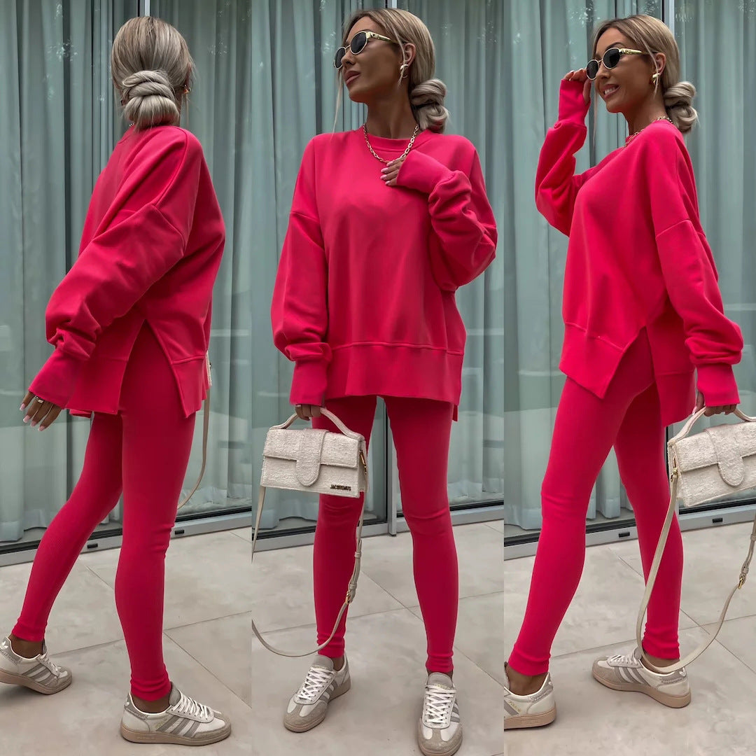 Damen Sport-Loungewear-Set mit Sweatshirt und Leggings