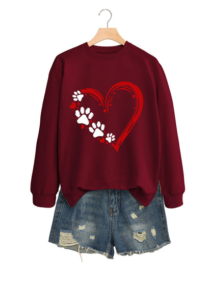 Damen Sweatshirt Herz Pfotendesign Norvielle
