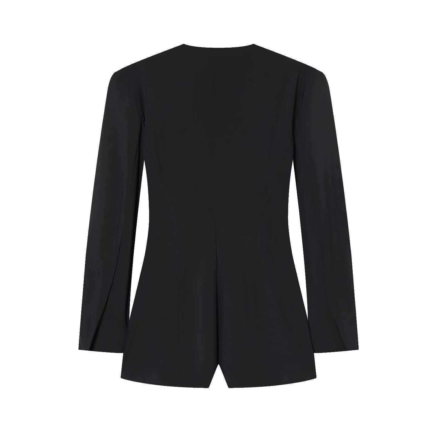 Damen Blazerjacke V-Ausschnitt Modern Knöpfe
