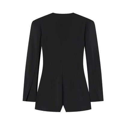 Damen Blazerjacke V-Ausschnitt Modern Knöpfe