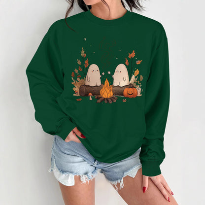 Damen Sweatshirt Gruselmotiv Bequem Norvielle