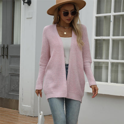 Damen Strickcardigan Offene Front Grobstrick