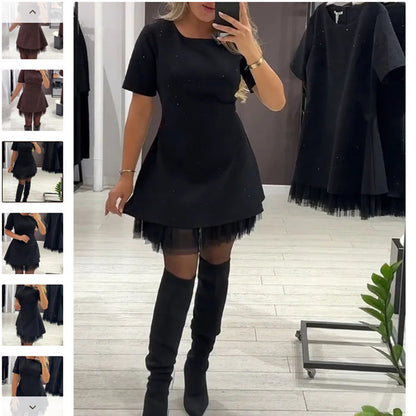 Damenkleid mit Tüllsaum Elegantes es Abendkleid