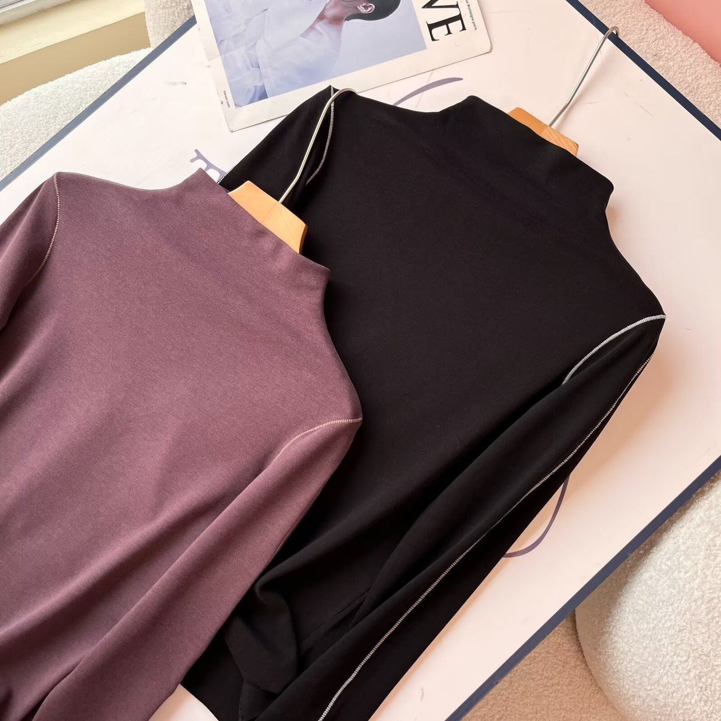 Damen Langarmpoloshirt Eleganter Kragen Norvielle