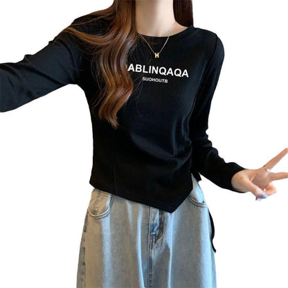 Damen Langarmshirt Kreativer Druck Lässig