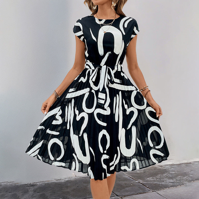 Damen Midikleid Asymmetrischer Saum Dekorativer Gürtel Norvielle