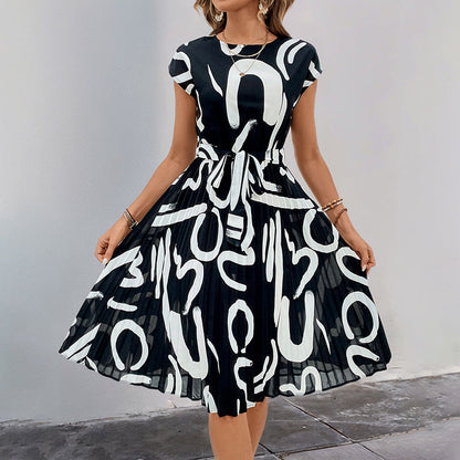 Damen Midikleid Asymmetrischer Saum Dekorativer Gürtel Norvielle