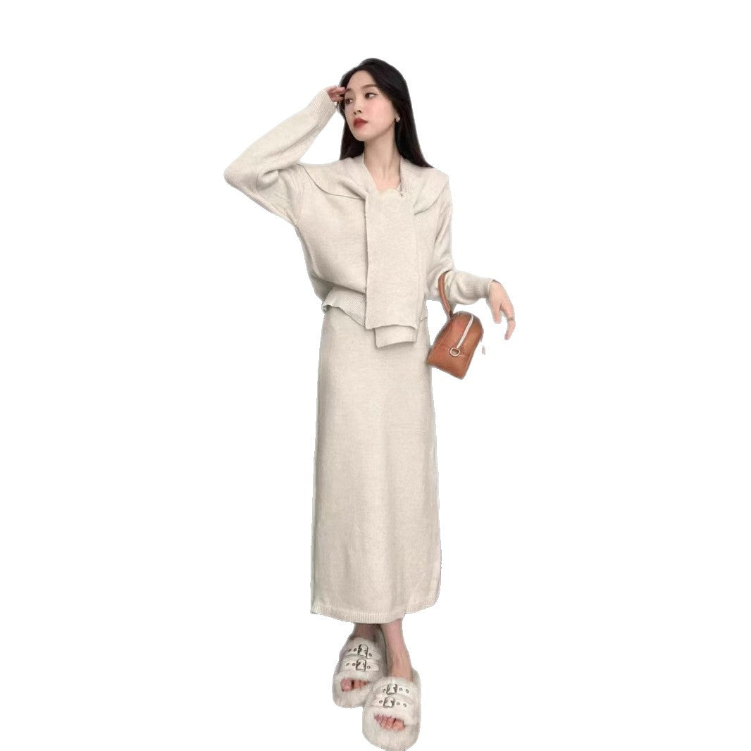 Damen Strickensemble Eleganter Kragen Norvielle