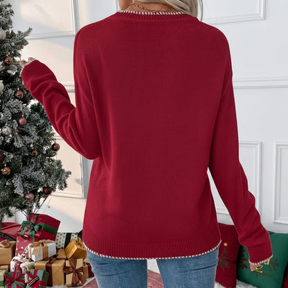 Damen Pullover Lässig Schleifen-Design Hochkragen Beige