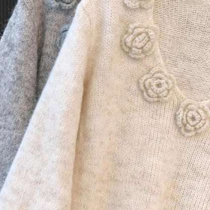 Damen Strickpullover Floral Norvielle