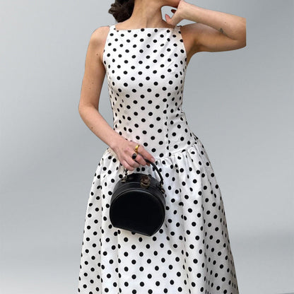 Damen Maxikleid Retro Polka-Dots Voluminöser Rock Norvielle