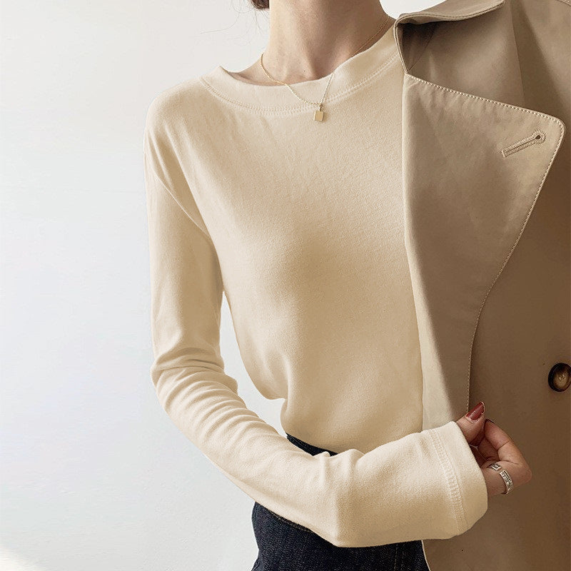 Damen Langarmshirt Weiches Baumwoll Norvielle