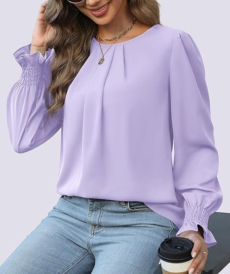 Damen Bluse Puffärmel Norvielle Elegantes Design