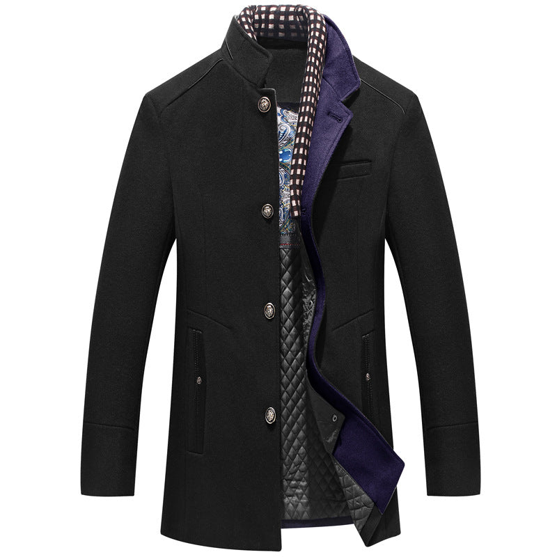 Herren Wollmantel Slim Fit