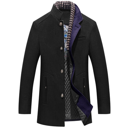 Herren Wollmantel Slim Fit