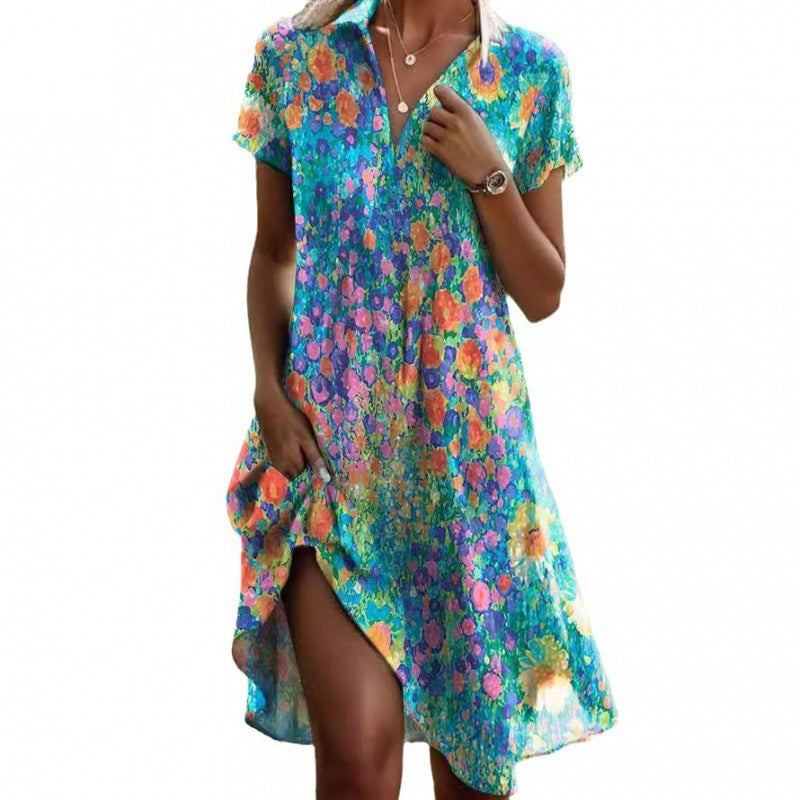 Damen Freizeitkleid Blumenmuster Feminin Norvielle