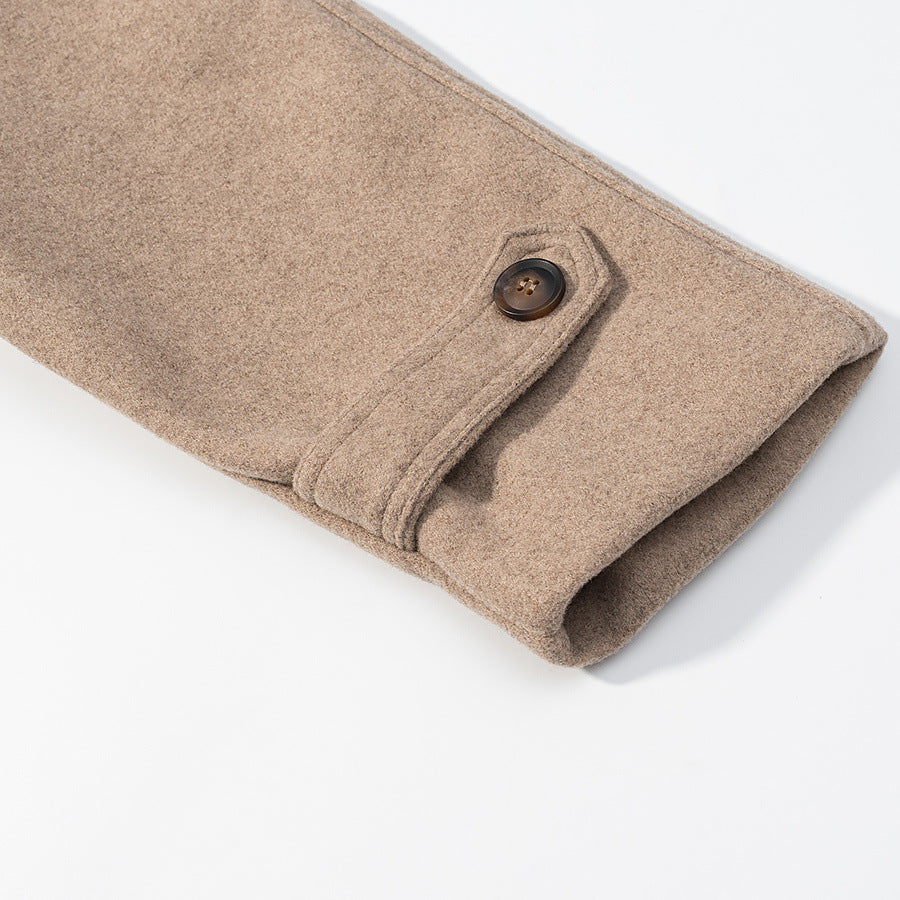 Damen Wolljacke Hochkragen Dekorative Knöpfe