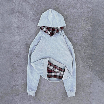 Damen Kapuzenpullover Karomuster Bequem - Norvielle