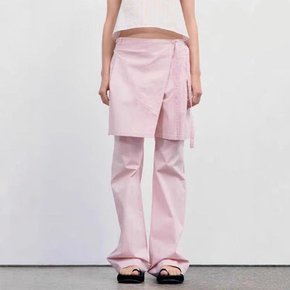 Damen Hose mit Overskirt Weitgeschnitten Norvielle