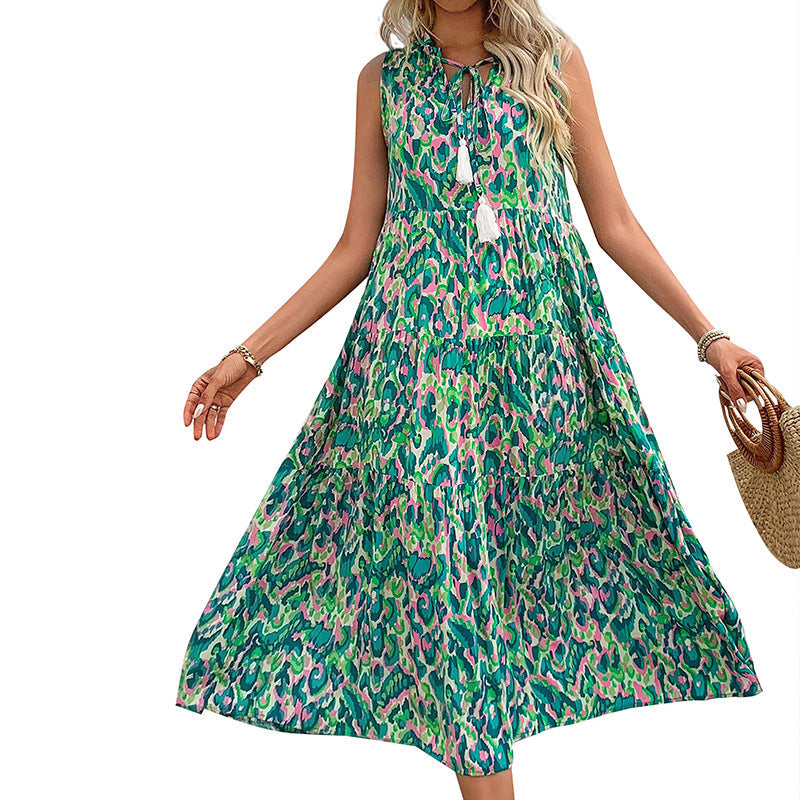 Damen Maxikleid Florales Muster Rüschendetails Norvielle