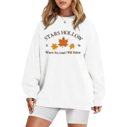 Damen Sweatshirt Weites Design Herbstmotiv Norvielle