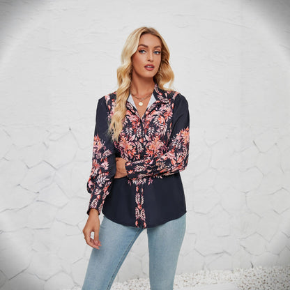 Damen Bluse mit Floralmuster und Puffärmeln