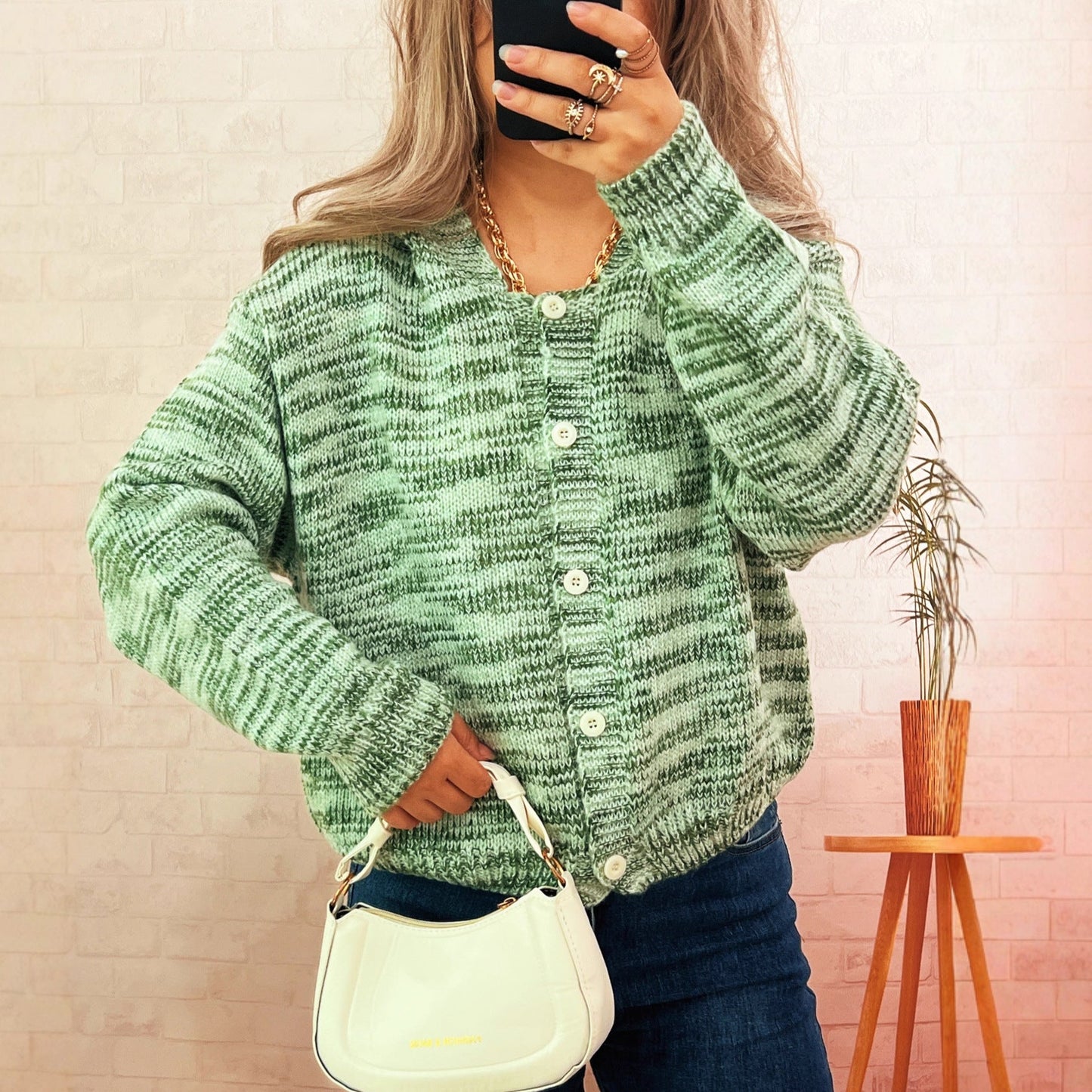 Damen Cardigan Gestrickt Bunt Norvielle